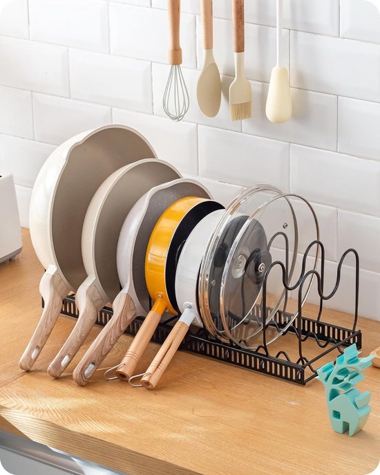 Support de rangement extensible pour casseroles, 10 compartiments