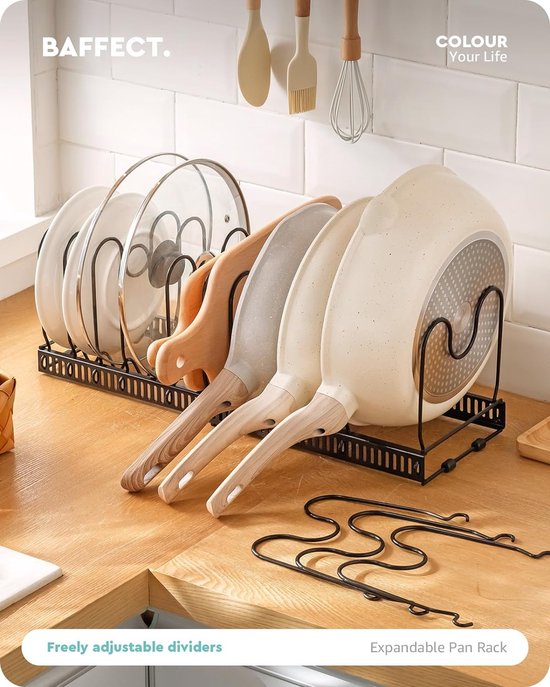 Support de rangement extensible pour casseroles, 10 compartiments